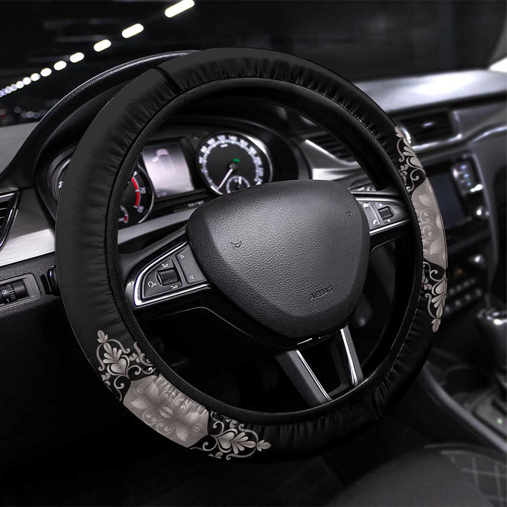 Haiti Neg Marron Silver Steering Wheel Cover Hope is Nothing Without Action LT01 Universal Fit Silver - Polynesian Pride