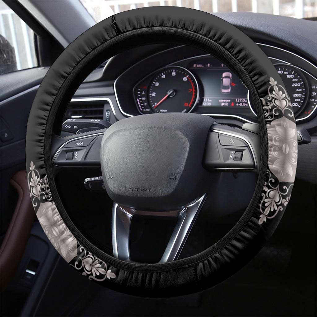 Haiti Neg Marron Silver Steering Wheel Cover Hope is Nothing Without Action LT01 - Polynesian Pride