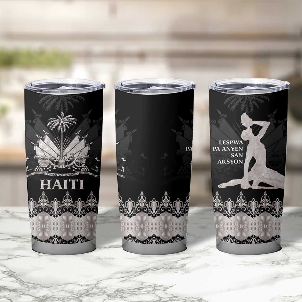 Haiti Neg Marron Silver Tumbler Cup Hope is Nothing Without Action LT01 - Polynesian Pride