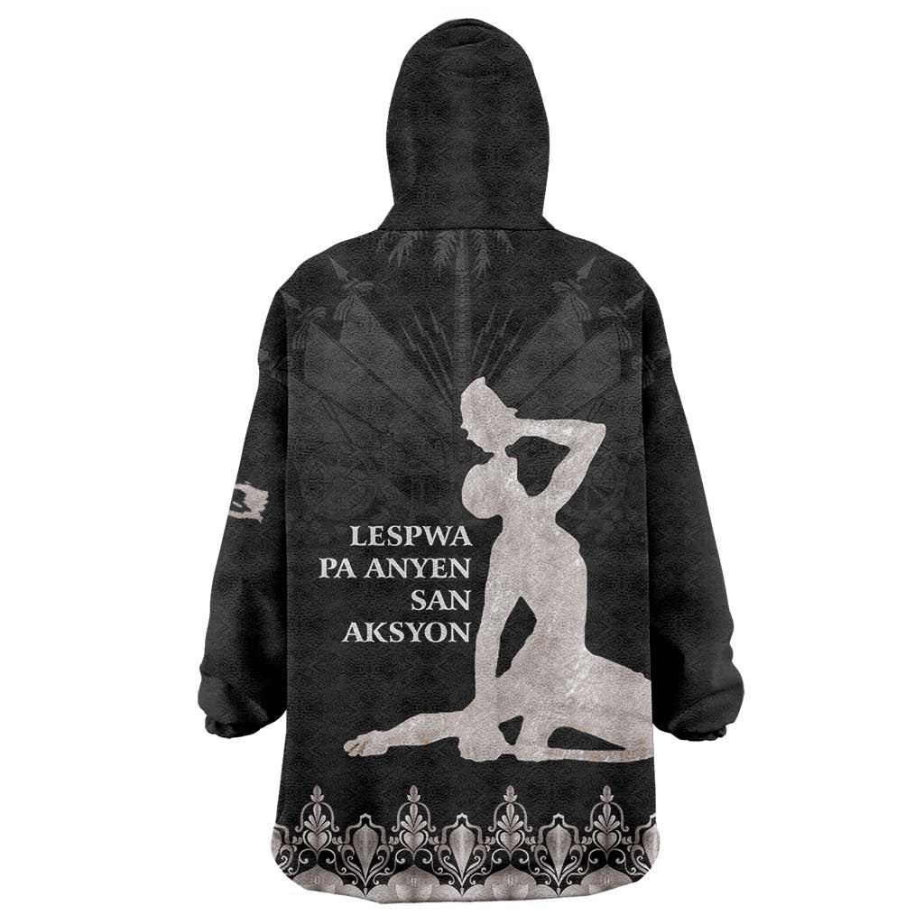 Haiti Neg Marron Silver Wearable Blanket Hoodie Hope is Nothing Without Action LT01 - Polynesian Pride