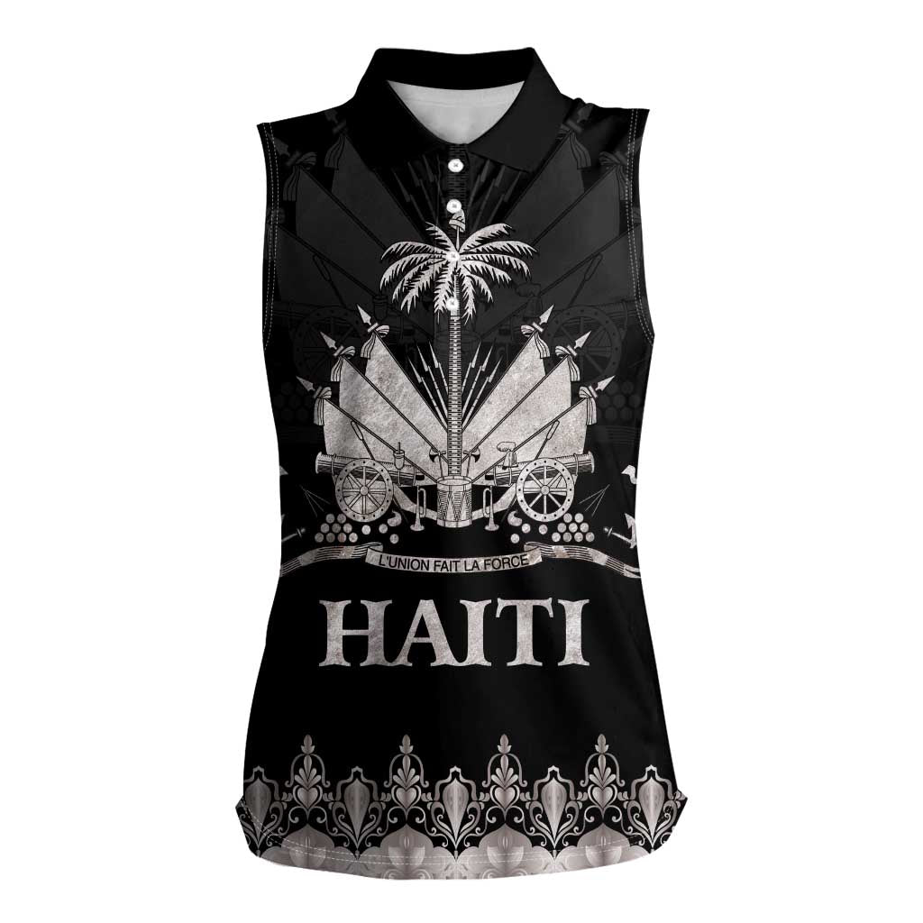 Haiti Neg Marron Silver Women Sleeveless Polo Shirt Hope is Nothing Without Action