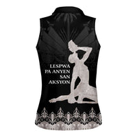 Haiti Neg Marron Silver Women Sleeveless Polo Shirt Hope is Nothing Without Action