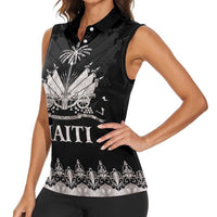 Haiti Neg Marron Silver Women Sleeveless Polo Shirt Hope is Nothing Without Action