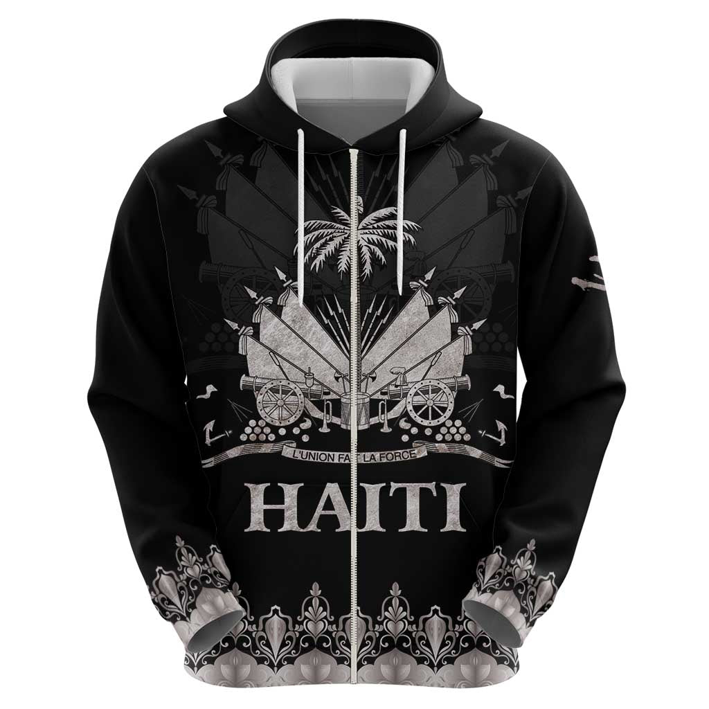 Haiti Neg Marron Silver Zip Hoodie Hope is Nothing Without Action