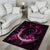 Survivor Melody Pink Area Rug Breast Cancer Polynesian Pattern