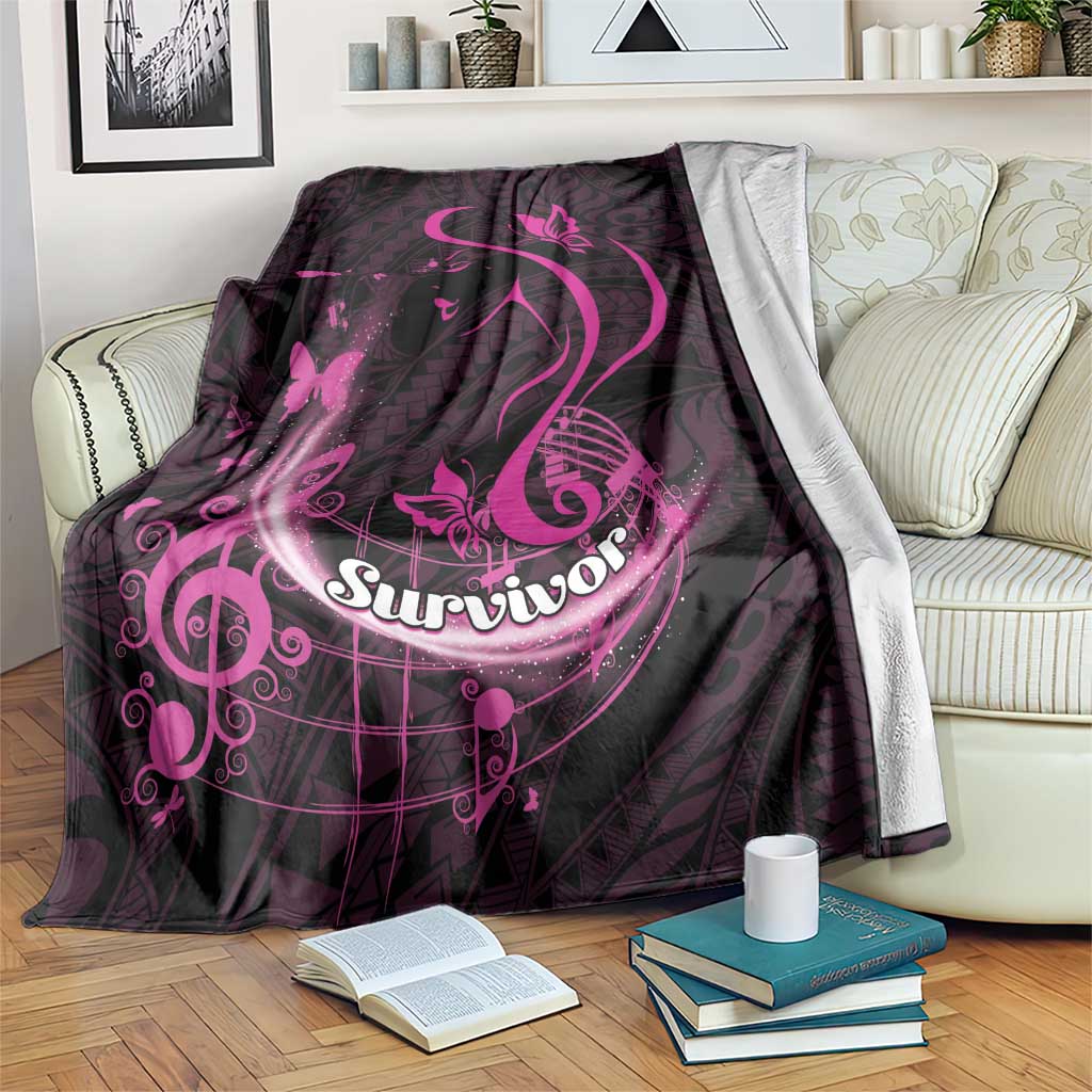 Survivor Melody Pink Blanket Breast Cancer Polynesian Pattern LT01 Pink - Polynesian Pride