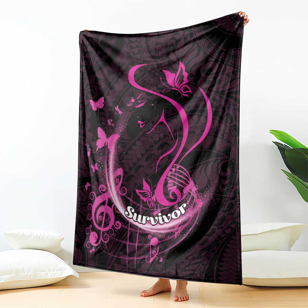 Survivor Melody Pink Blanket Breast Cancer Polynesian Pattern LT01 - Polynesian Pride