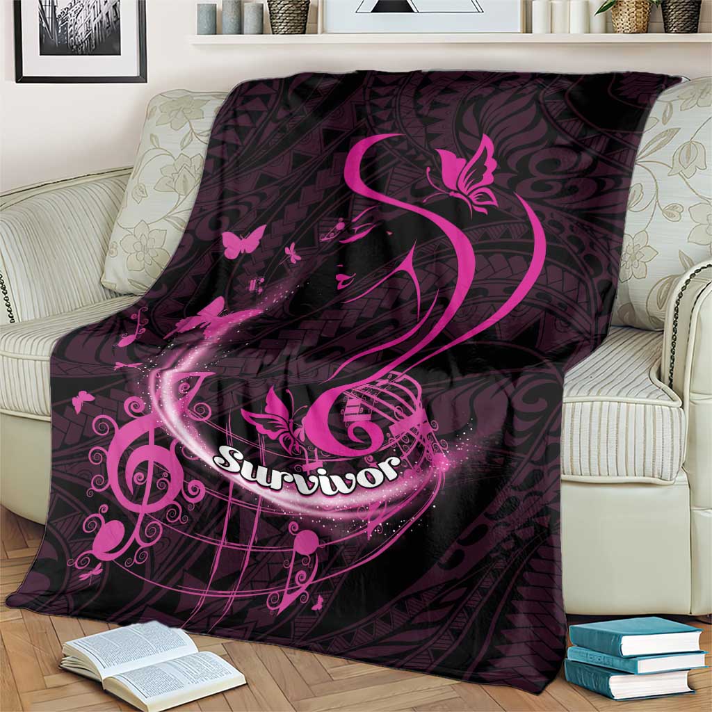 Survivor Melody Pink Blanket Breast Cancer Polynesian Pattern LT01 - Polynesian Pride