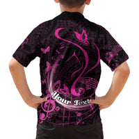 Personalised Survivor Melody Pink Family Matching Off The Shoulder Long Sleeve Dress and Hawaiian Shirt Breast Cancer Polynesian Pattern