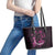 Survivor Melody Pink Leather Tote Bag Breast Cancer Polynesian Pattern