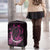 Survivor Melody Pink Luggage Cover Breast Cancer Polynesian Pattern