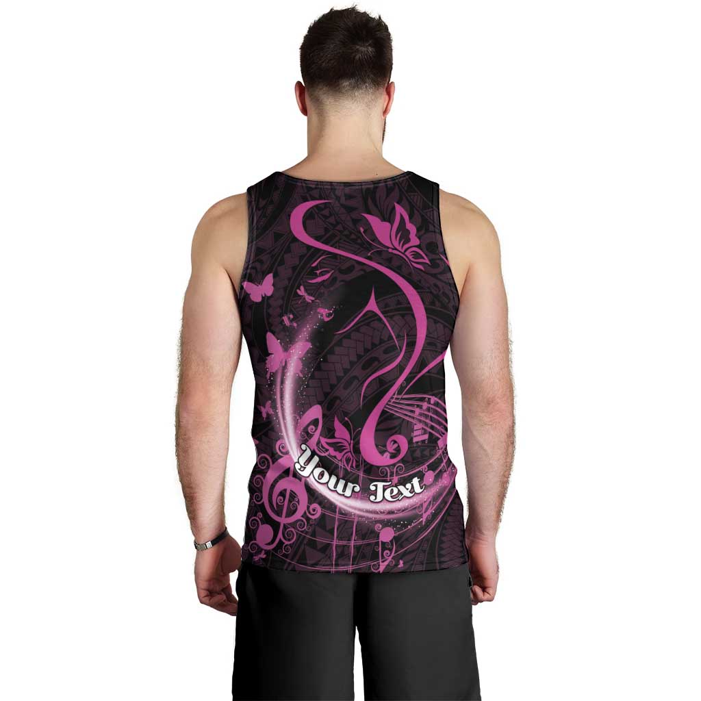 Personalised Survivor Melody Pink Men Tank Top Breast Cancer Polynesian Pattern LT01 - Polynesian Pride