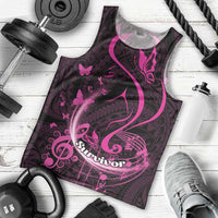 Personalised Survivor Melody Pink Men Tank Top Breast Cancer Polynesian Pattern LT01 - Polynesian Pride