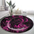 Survivor Melody Pink Round Carpet Breast Cancer Polynesian Pattern