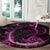 Survivor Melody Pink Round Carpet Breast Cancer Polynesian Pattern