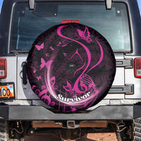 Survivor Melody Pink Spare Tire Cover Breast Cancer Polynesian Pattern LT01 Pink - Polynesian Pride
