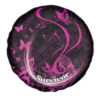 Survivor Melody Pink Spare Tire Cover Breast Cancer Polynesian Pattern LT01 - Polynesian Pride