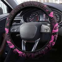 Survivor Melody Pink Steering Wheel Cover Breast Cancer Polynesian Pattern LT01 - Polynesian Pride