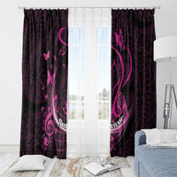 Survivor Melody Pink Window Curtain Breast Cancer Polynesian Pattern LT01 - Polynesian Pride