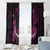 Survivor Melody Pink Window Curtain Breast Cancer Polynesian Pattern