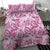 Pink Ribbon Hibiscus Tropical Pattern Bedding Set Breast Cancer