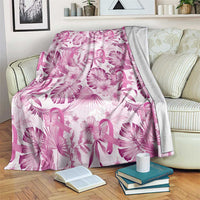 Pink Ribbon Hibiscus Tropical Pattern Blanket Breast Cancer LT01 Pink - Polynesian Pride