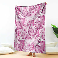 Pink Ribbon Hibiscus Tropical Pattern Blanket Breast Cancer LT01 - Polynesian Pride