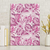 Pink Ribbon Hibiscus Tropical Pattern Canvas Wall Art Breast Cancer LT01 Without Frame Pink - Polynesian Pride