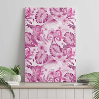 Pink Ribbon Hibiscus Tropical Pattern Canvas Wall Art Breast Cancer LT01 - Polynesian Pride