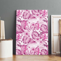 Pink Ribbon Hibiscus Tropical Pattern Canvas Wall Art Breast Cancer LT01 - Polynesian Pride