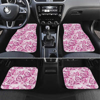Pink Ribbon Hibiscus Tropical Pattern Car Mats Breast Cancer LT01 Set 4pcs Pink - Polynesian Pride