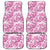 Pink Ribbon Hibiscus Tropical Pattern Car Mats Breast Cancer