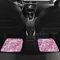 Pink Ribbon Hibiscus Tropical Pattern Car Mats Breast Cancer LT01 Set 2pcs - Back Pink - Polynesian Pride
