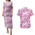 Pink Ribbon Hibiscus Tropical Pattern Couples Matching Puletasi and Hawaiian Shirt Breast Cancer