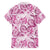 Pink Ribbon Hibiscus Tropical Pattern Family Matching Long Sleeve Bodycon Dress and Hawaiian Shirt Breast Cancer