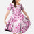 Pink Ribbon Hibiscus Tropical Pattern Family Matching Off The Shoulder Long Sleeve Dress and Hawaiian Shirt Breast Cancer