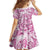 Pink Ribbon Hibiscus Tropical Pattern Family Matching Off The Shoulder Long Sleeve Dress and Hawaiian Shirt Breast Cancer