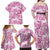 Pink Ribbon Hibiscus Tropical Pattern Family Matching Off Shoulder Maxi Dress and Hawaiian Shirt Breast Cancer