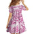 Pink Ribbon Hibiscus Tropical Pattern Family Matching Off Shoulder Short Dress and Hawaiian Shirt Breast Cancer