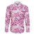 Pink Ribbon Hibiscus Tropical Pattern Family Matching Puletasi and Hawaiian Shirt Breast Cancer