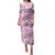 Pink Ribbon Hibiscus Tropical Pattern Family Matching Puletasi and Hawaiian Shirt Breast Cancer