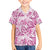 Pink Ribbon Hibiscus Tropical Pattern Family Matching Puletasi and Hawaiian Shirt Breast Cancer