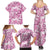 Pink Ribbon Hibiscus Tropical Pattern Family Matching Summer Maxi Dress and Hawaiian Shirt Breast Cancer