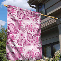Pink Ribbon Hibiscus Tropical Pattern Garden Flag Breast Cancer LT01 - Polynesian Pride