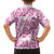 Pink Ribbon Hibiscus Tropical Pattern Kid Hawaiian Shirt Breast Cancer