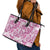 Pink Ribbon Hibiscus Tropical Pattern Leather Tote Bag Breast Cancer