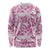 Pink Ribbon Hibiscus Tropical Pattern Long Sleeve Shirt Breast Cancer