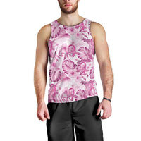 Pink Ribbon Hibiscus Tropical Pattern Men Tank Top Breast Cancer LT01 - Polynesian Pride