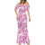 Pink Ribbon Hibiscus Tropical Pattern Mermaid Dress Breast Cancer