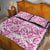 Pink Ribbon Hibiscus Tropical Pattern Quilt Bed Set Breast Cancer